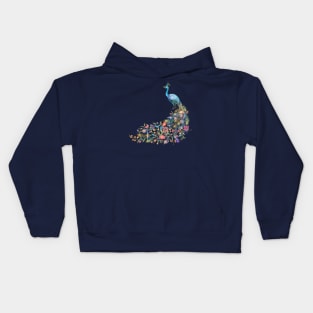 Peacock Watercolor Beauty Feather Kids Hoodie